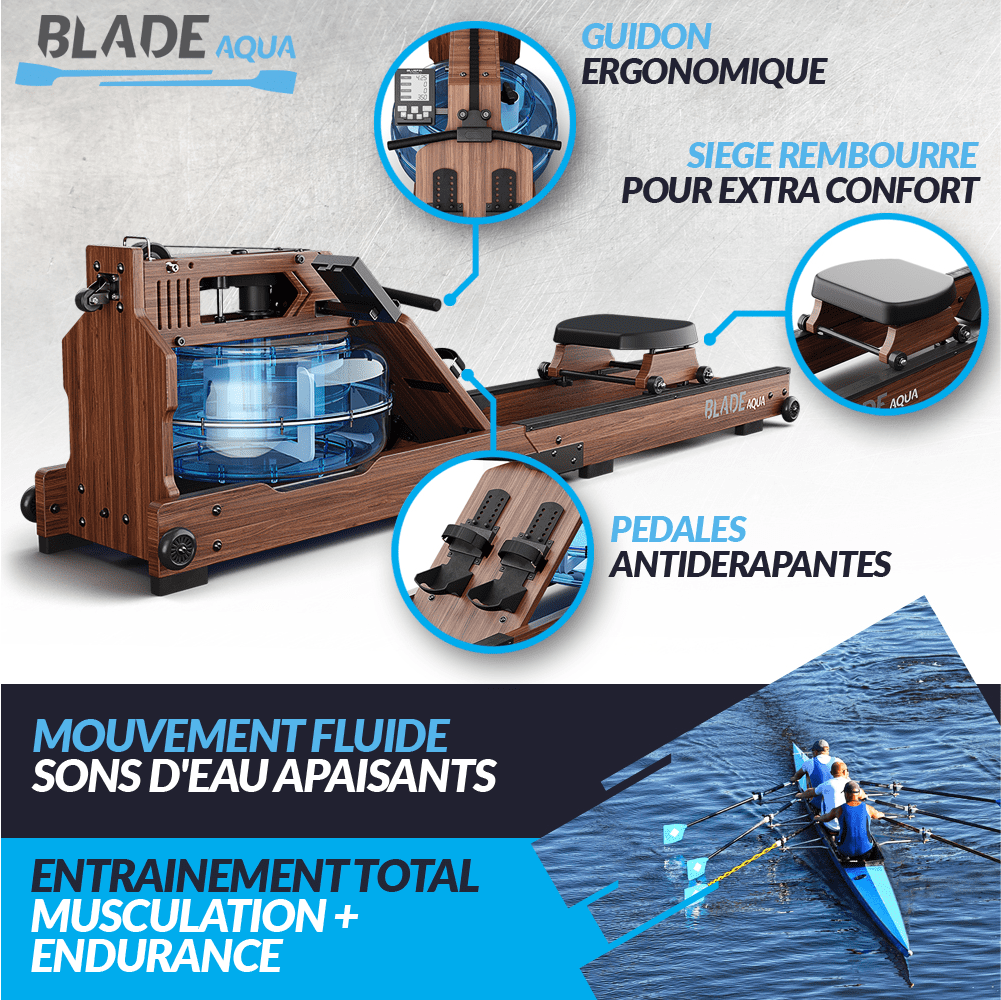 Bluefin rameur hydraulique en bois